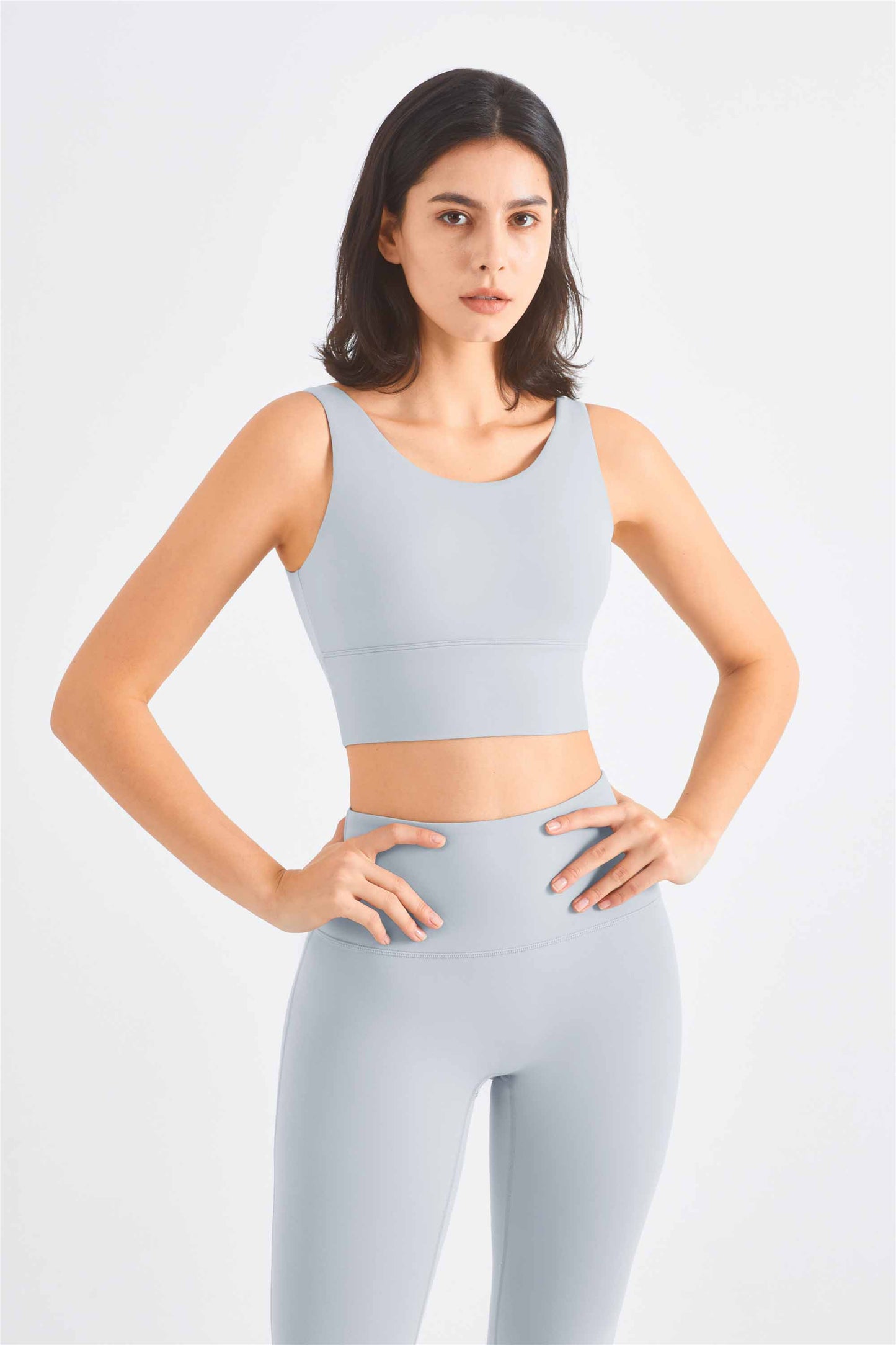 WX1460-Lycra Deep V back Yoga sports underwear Europe and the United States high neck fitness bra gather sports vest female summer