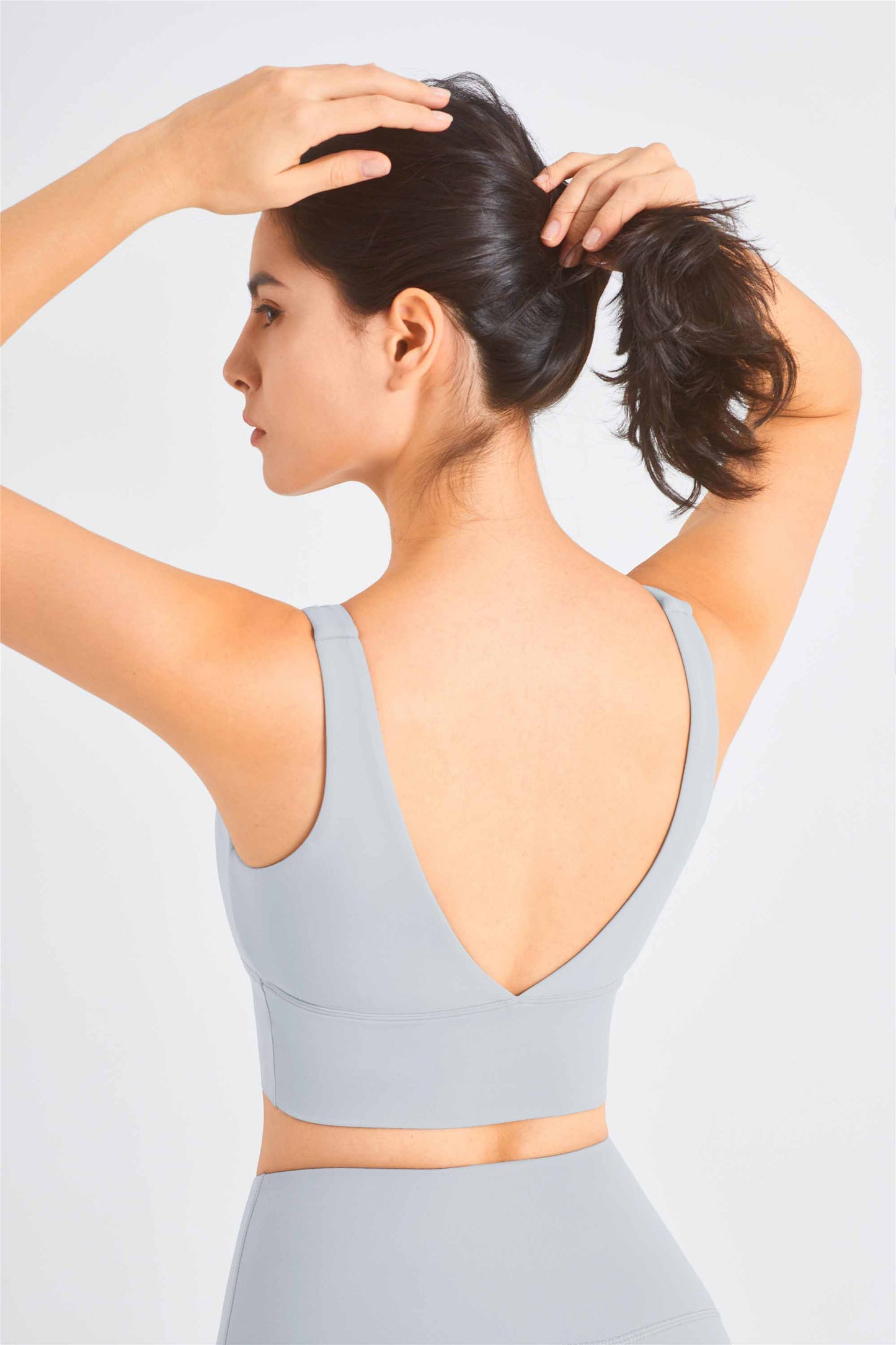 WX1460-Lycra Deep V back Yoga sports underwear Europe and the United States high neck fitness bra gather sports vest female summer
