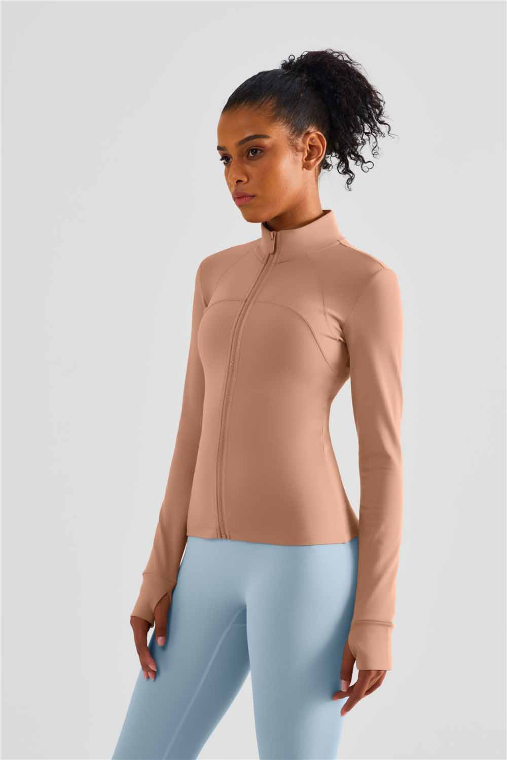 WT1473-Warm shell autumn and winter cashmere new sports coat non-slip zipper fitness clothing warm comfortable yoga clothing top women