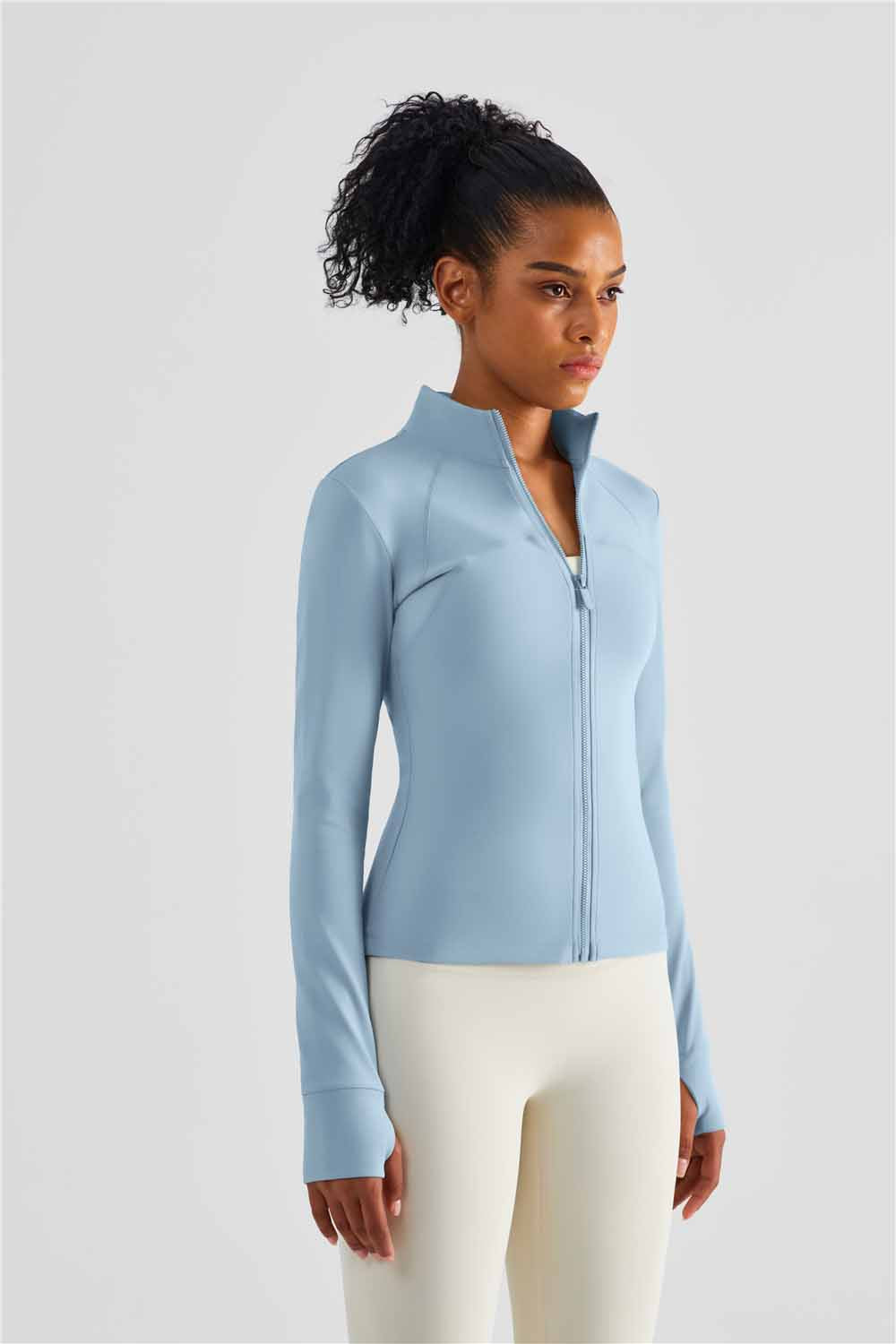 WT1473-Warm shell autumn and winter cashmere new sports coat non-slip zipper fitness clothing warm comfortable yoga clothing top women