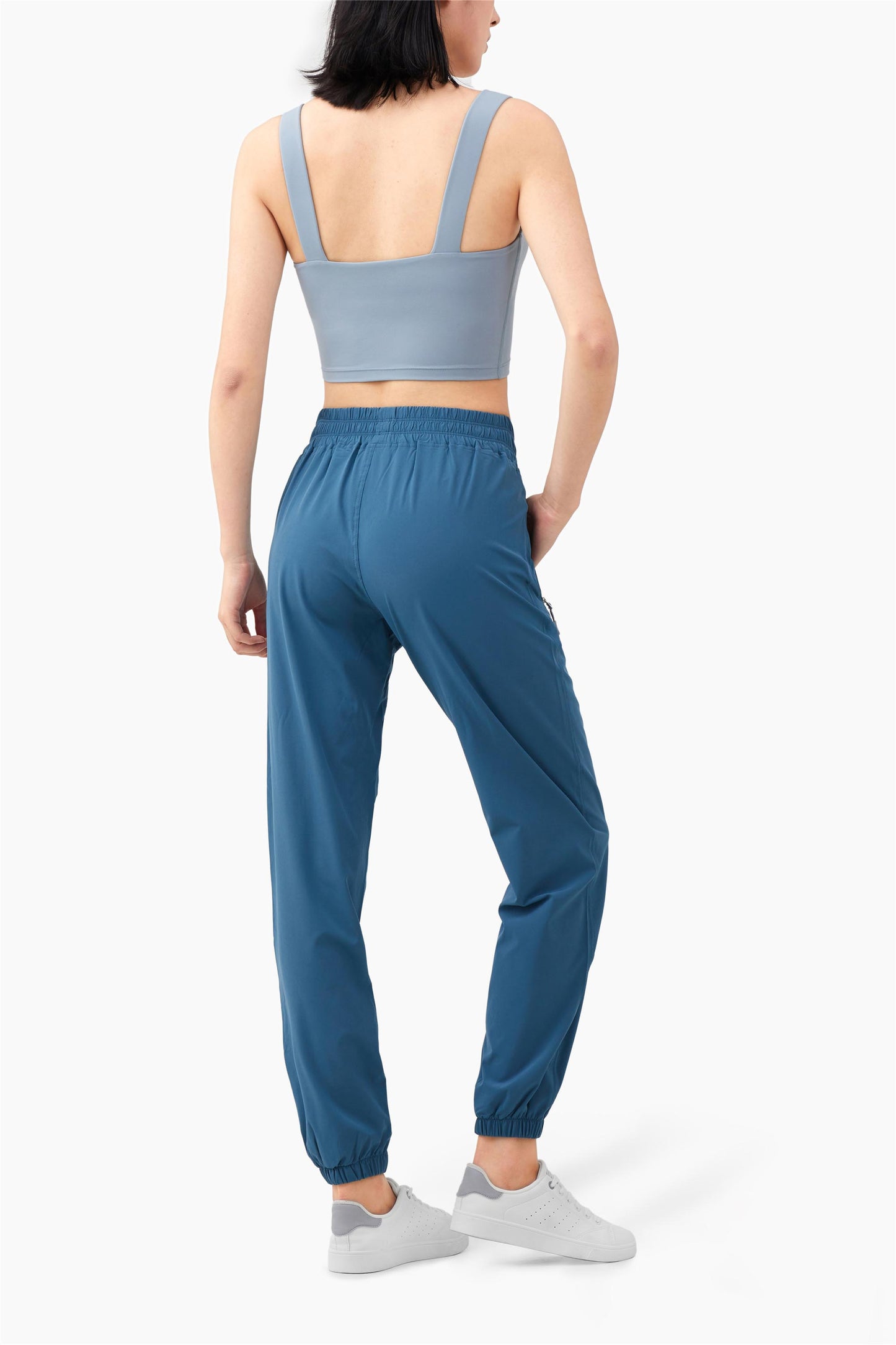 CK1254-SZ Tight zipper pocket high-waisted running pants Women's peach wing hip Fitness pants Loose casual leg corset sweatpants