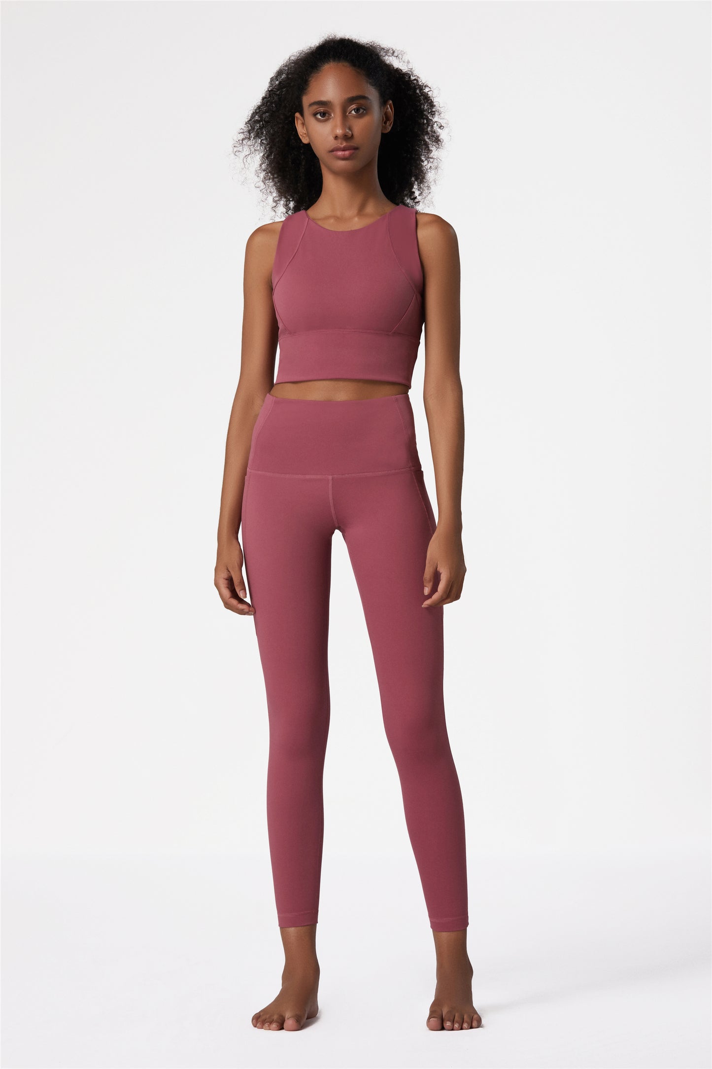 CK1227-BR Pantalones deportivos con forma de soporte de alta resistencia, pantalones de yoga de cintura alta para correr, ropa ajustada para yoga y fitness con realce de cadera para mujer