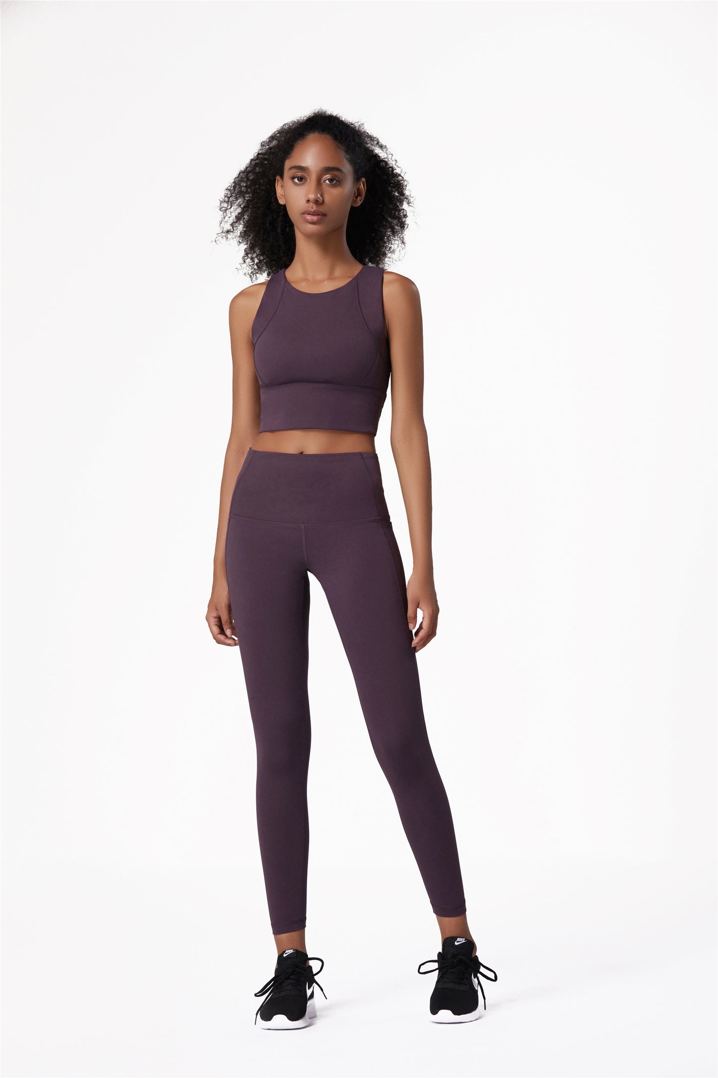 CK1227-BR Pantalones deportivos con forma de soporte de alta resistencia, pantalones de yoga de cintura alta para correr, ropa ajustada para yoga y fitness con realce de cadera para mujer