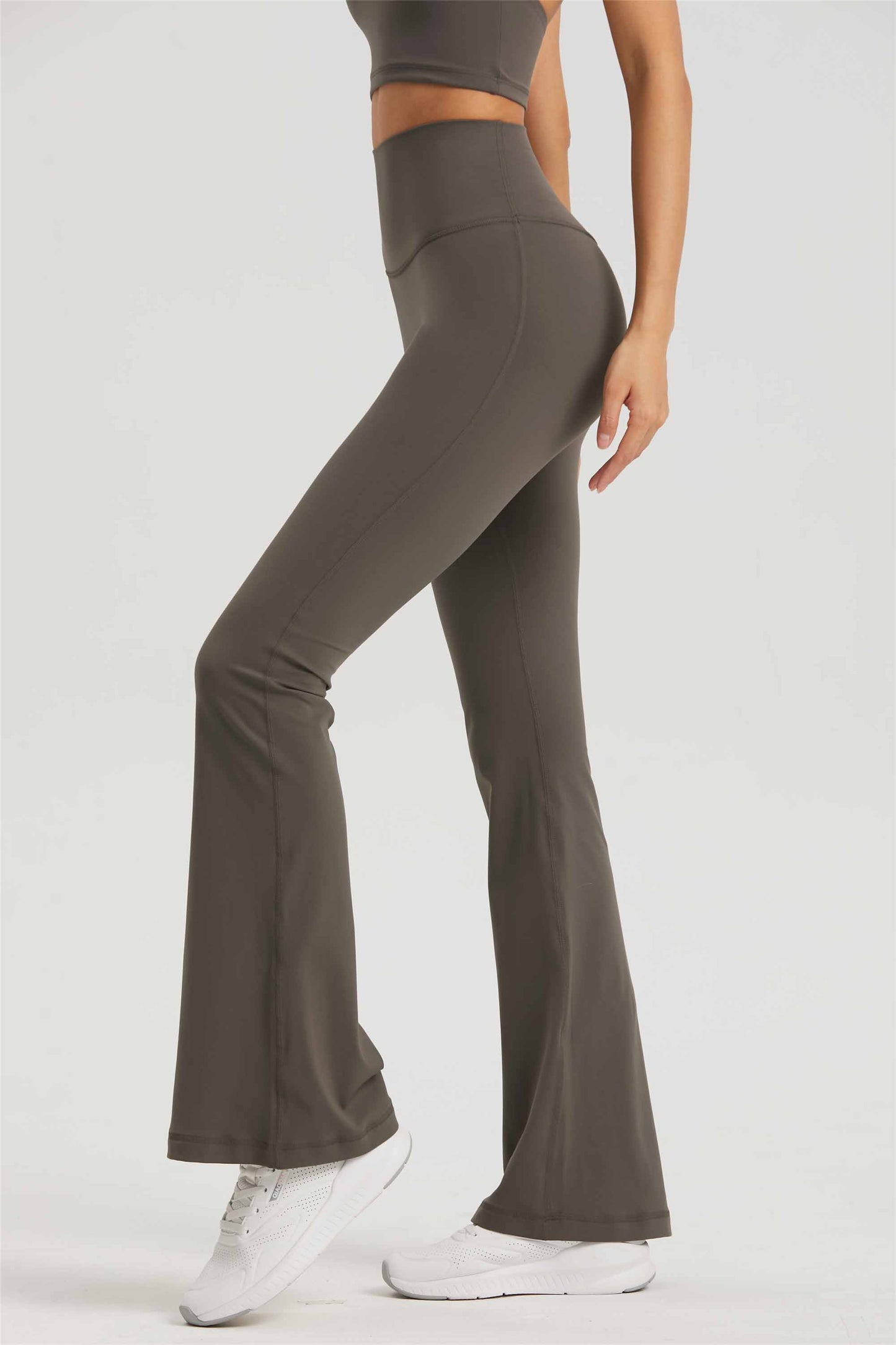 CK1524-NUF Lycra nude no size Yoga flares women's high-waisted hip lift yoga dress autumn no T micro yoga pants