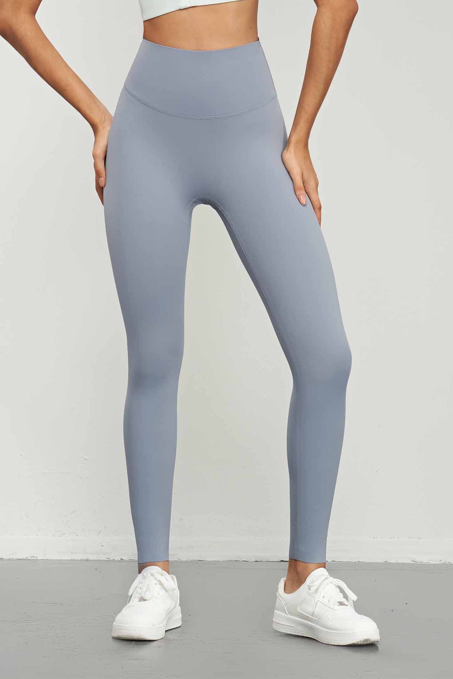CK1551-Lycra high-waisted anti-curling fitness pants, seamless adhesive fit, sports leggings for running and fitness for women
