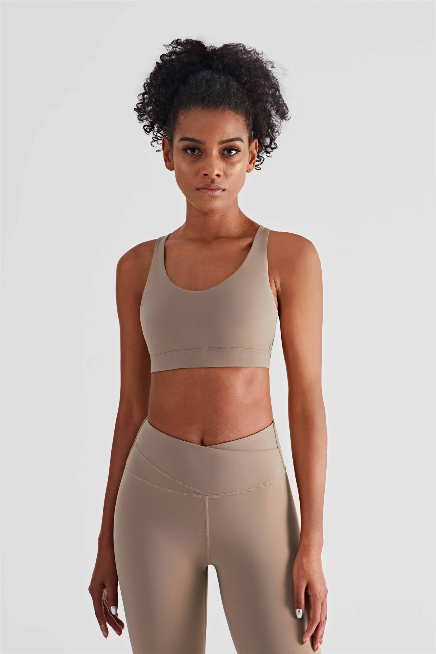WX1412-BR Nude Yoga Bra X Type Beauty back High strength fitness vest pull in the belly pull together integrated sports underwear women