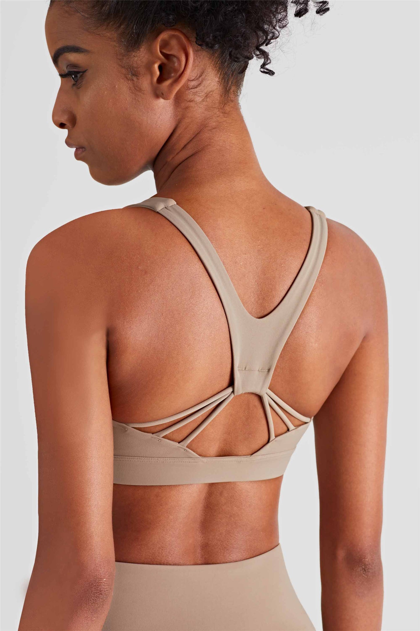 WX1412-BR Nude Yoga Bra X Type Beauty back High strength fitness vest pull in the belly pull together integrated sports underwear women