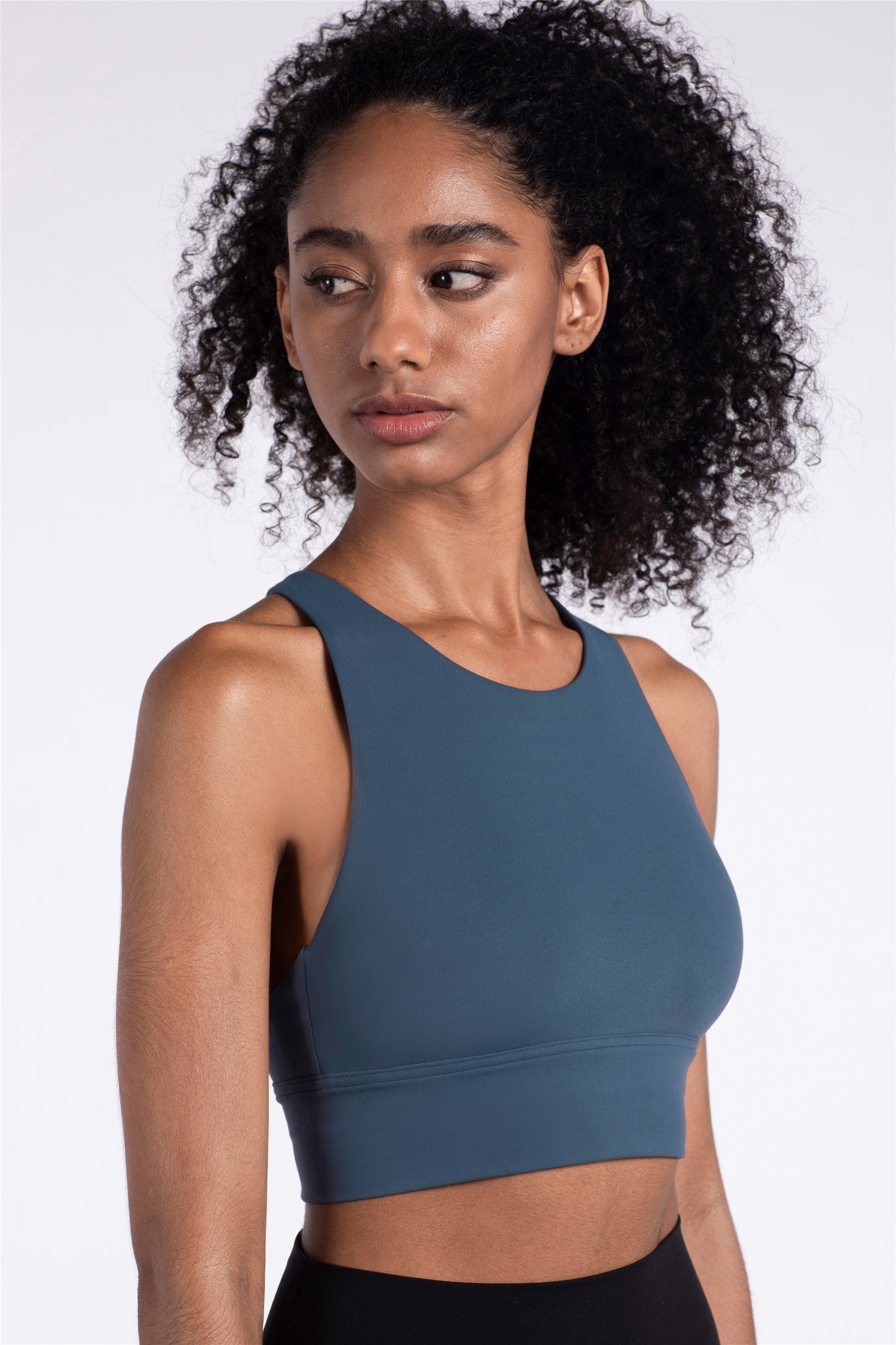 WX1232-NULS Chaleco de yoga desnudo europeo y americano, ropa interior deportiva de resistencia media, parte de atrás bonita Eiffel, sujetador de yoga y fitness con cuello alto