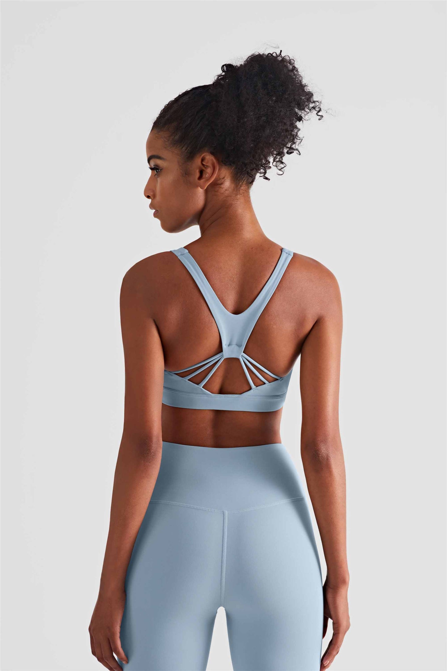 WX1412-BR Nude Yoga Bra X Type Beauty back High strength fitness vest pull in the belly pull together integrated sports underwear women