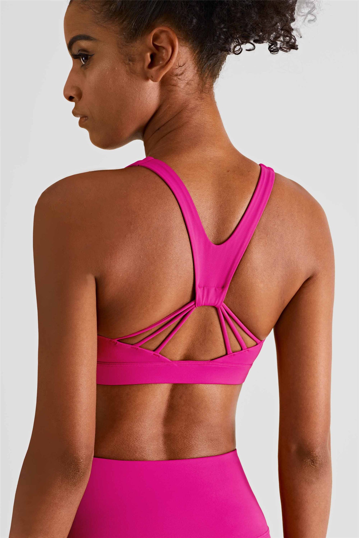 WX1412-BR Nude Yoga Bra X Type Beauty back High strength fitness vest pull in the belly pull together integrated sports underwear women