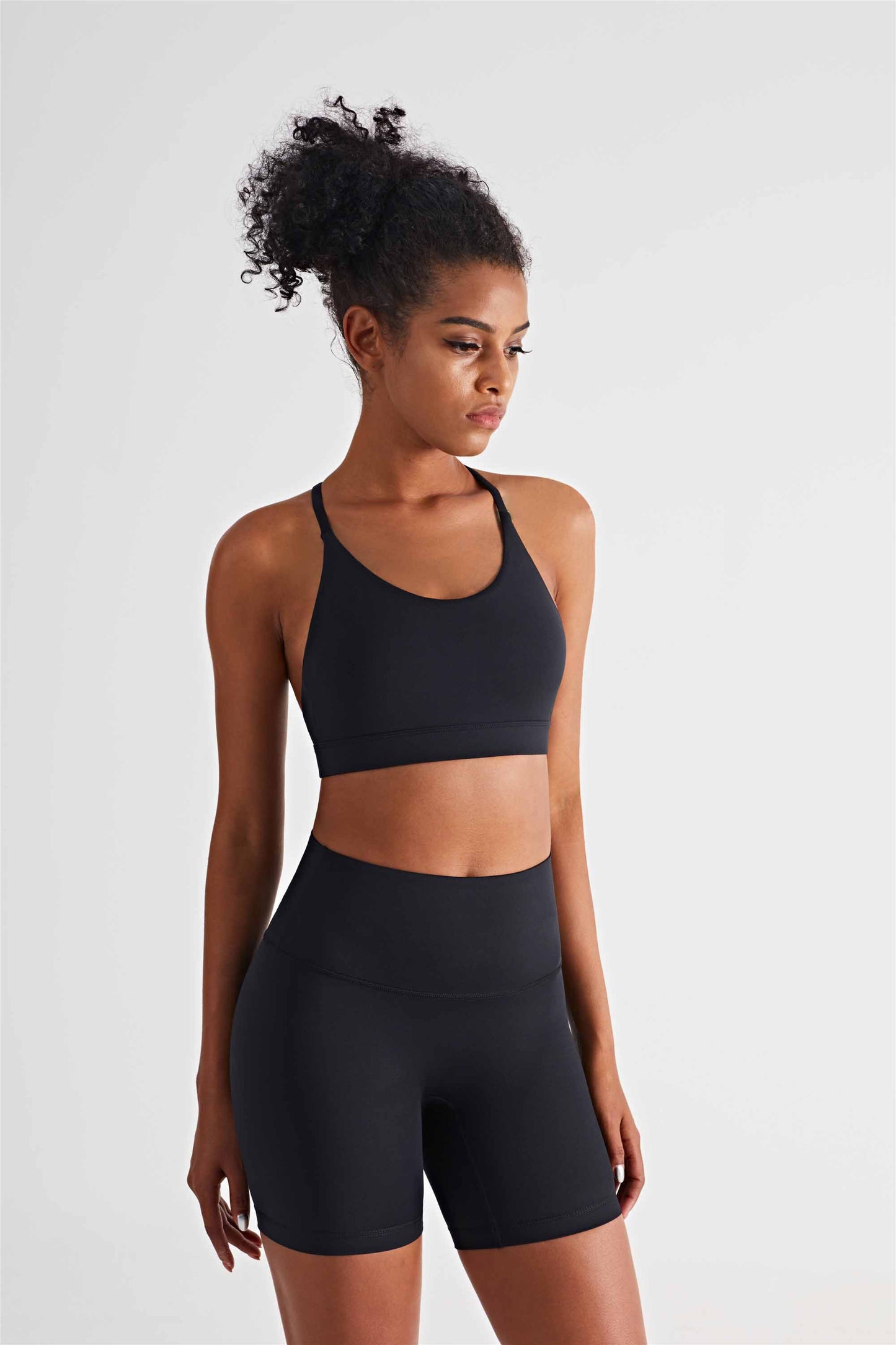 WX1411-NULS Nude halter-neck Yoga Bra Women's Triangular-back sports vest Push-up Sports underwear Yoga top