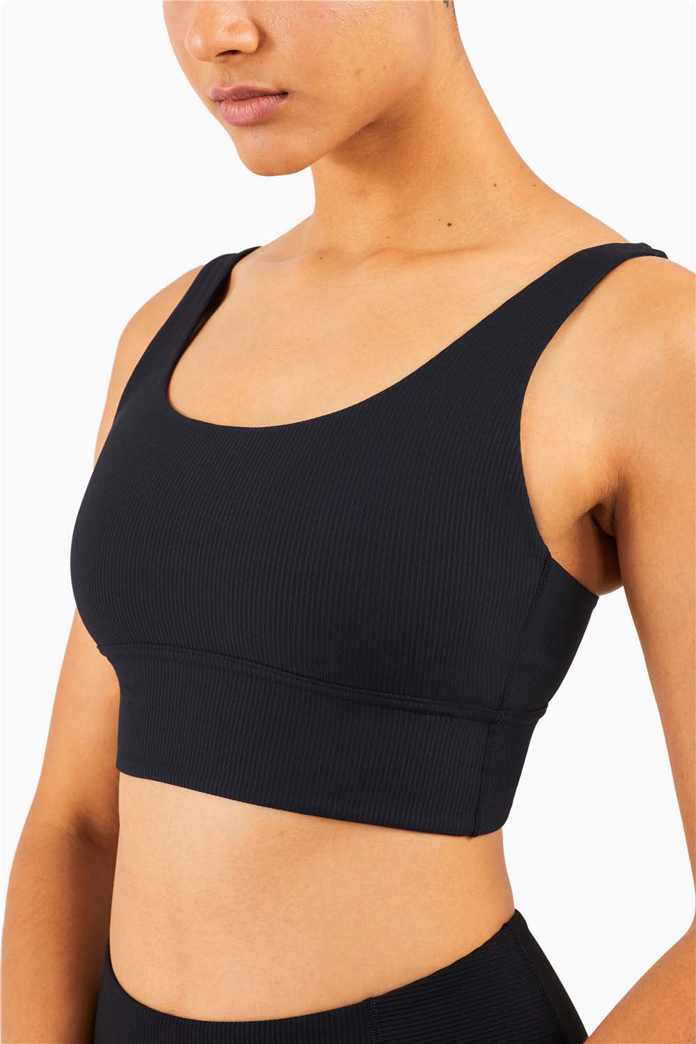 WX1285-FPS ribbed nude sports underwear Europe and the United States new sports halter vest type fitness training yoga bra women