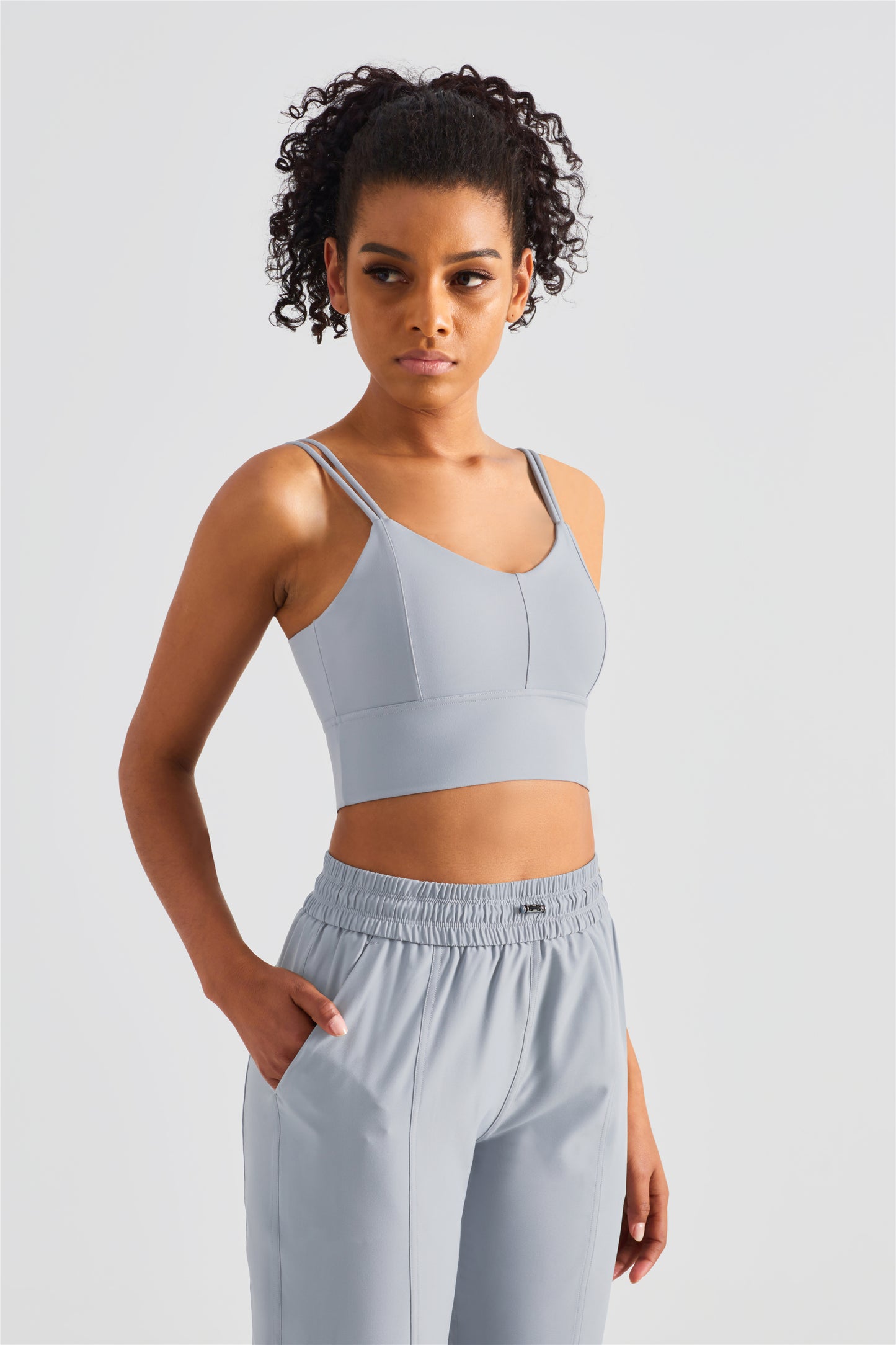 WX1210-BR nuevo chaleco doble halter europeo y americano, ropa interior deportiva para mujer, copa tridimensional, sujetador de yoga con espalda a la moda