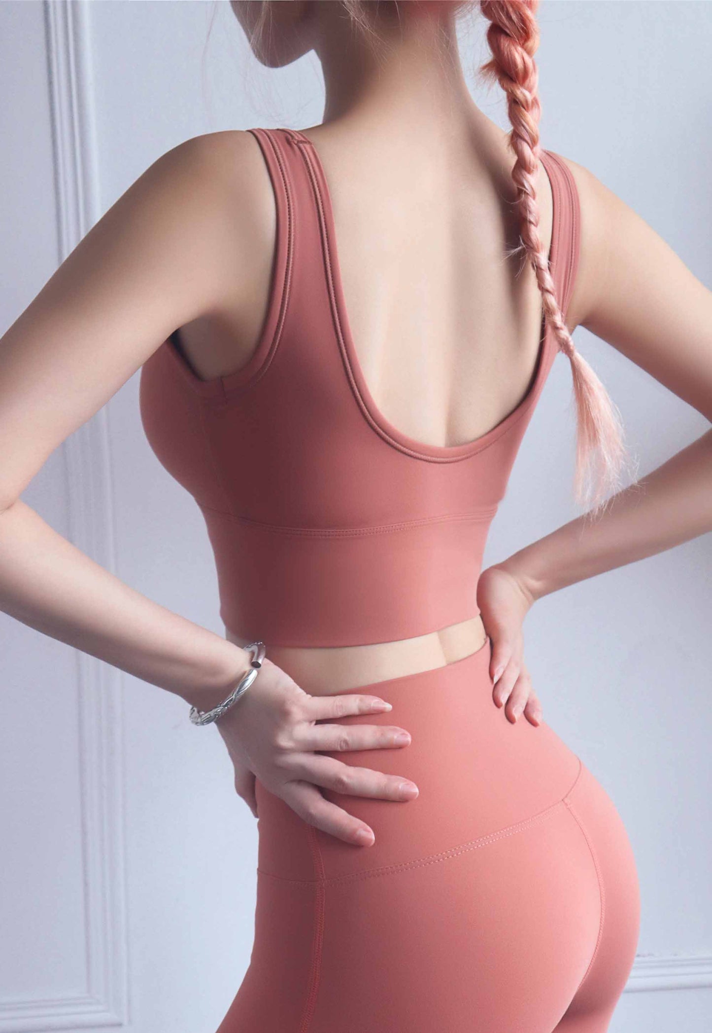 WX1203-BR high-neck anti-light sports underwear women gather yoga bra deep U strap beautiful back shock-absorbing vest yoga clothes