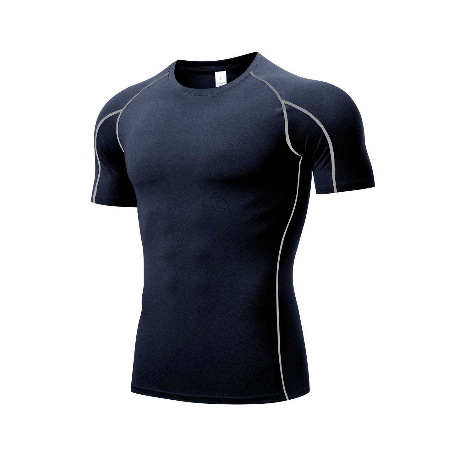 HRYTG1032-Men's PRO tights short sleeve sports running training clothes basketball fitness clothes quick dry short sleeve T-shirt
