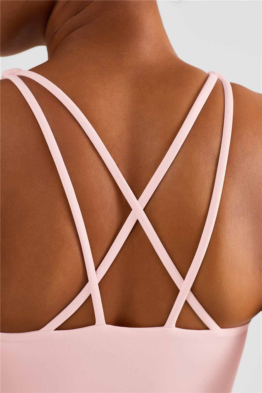 WX1483-Light Nuls Skin-friendly Nude Sports vest Cross Back Slimming Yoga Bra women's push-up sports underwear