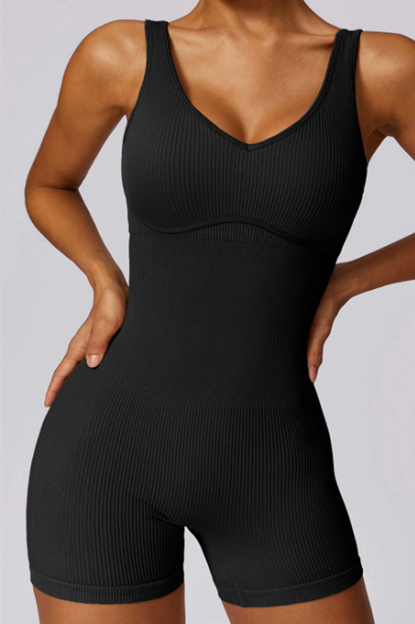 HR7591 High-intensity seamless one-piece yoga suit with spiral elastic for back beauty and fitness