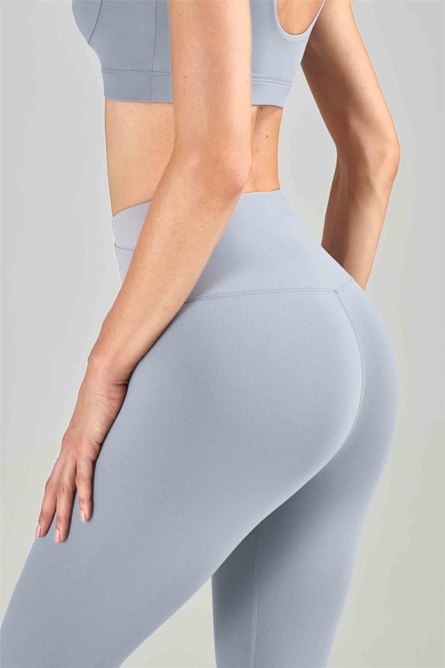 CK1324-Brushed yoga pants women Europe and the United States naked crossover waist thickening yoga wear seamless foot mouth peach butt fitness pants