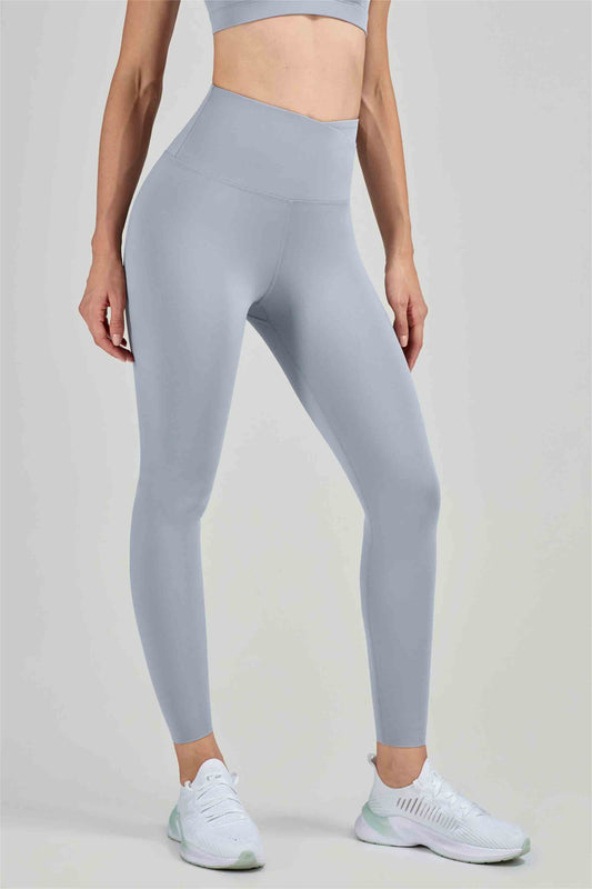 CK1324-Brushed yoga pants women Europe and the United States naked crossover waist thickening yoga wear seamless foot mouth peach butt fitness pants