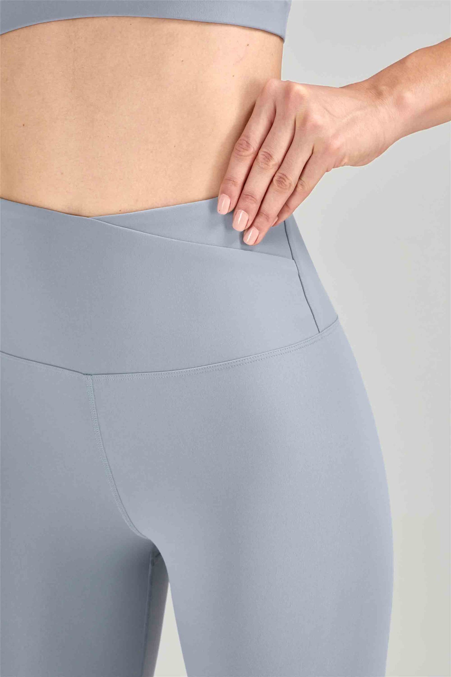 CK1324-Brushed yoga pants women Europe and the United States naked crossover waist thickening yoga wear seamless foot mouth peach butt fitness pants