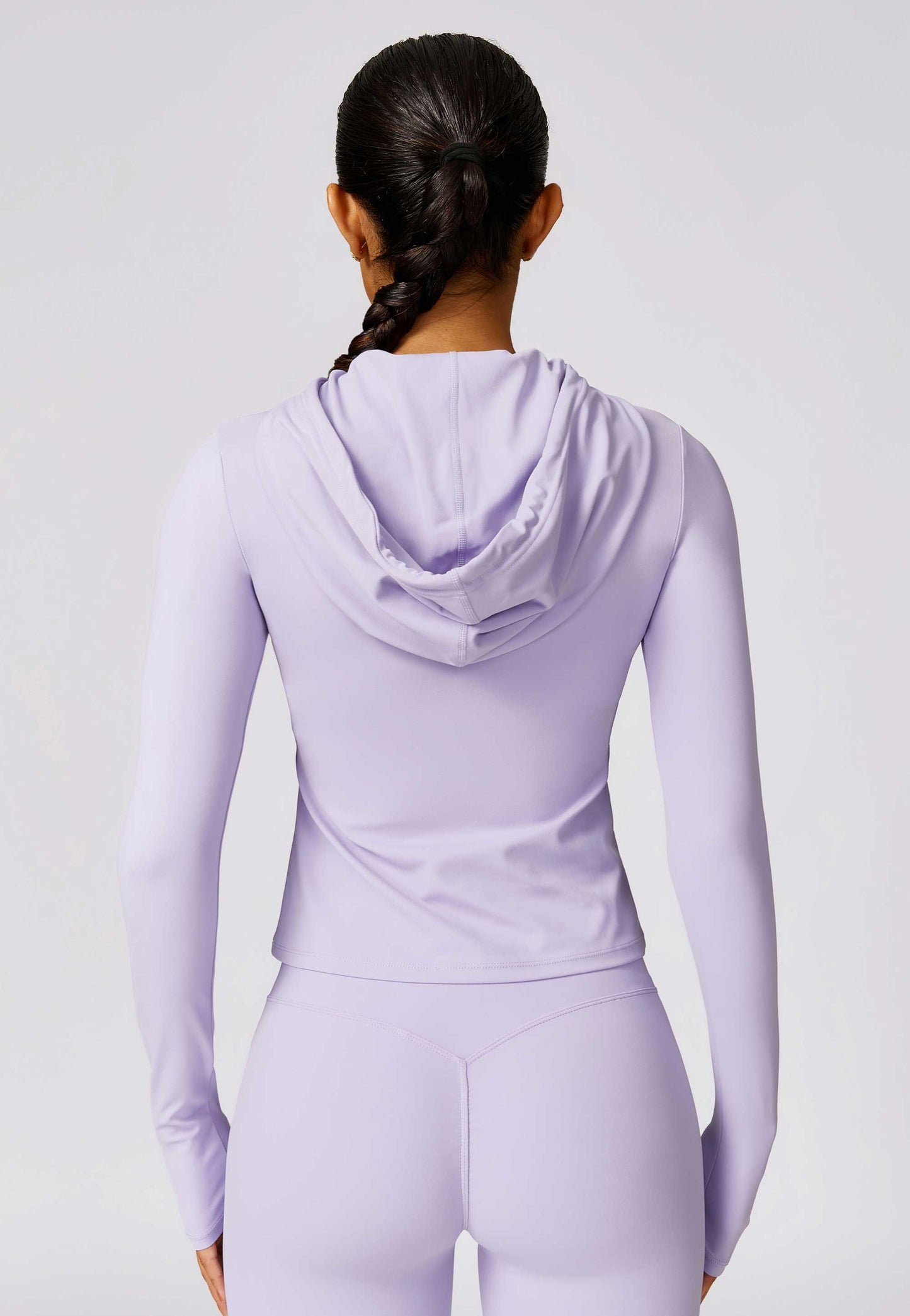 HR8579-2-Hooded quick-drying long-sleeved yoga suit, warm and casual fitness clothing, tight-fitting T-shirt for sports and running