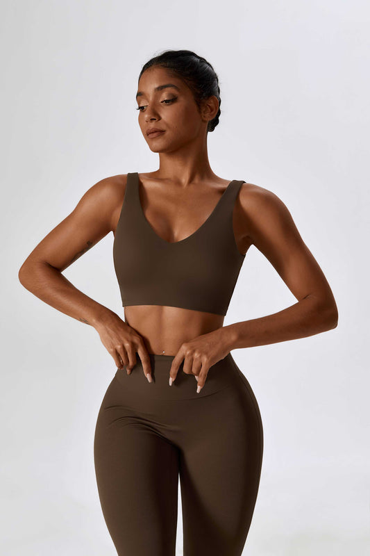 HR8232-1-High-intensity bare-feel yoga bra, shockproof compression sports underwear, Pilates running fitness vest