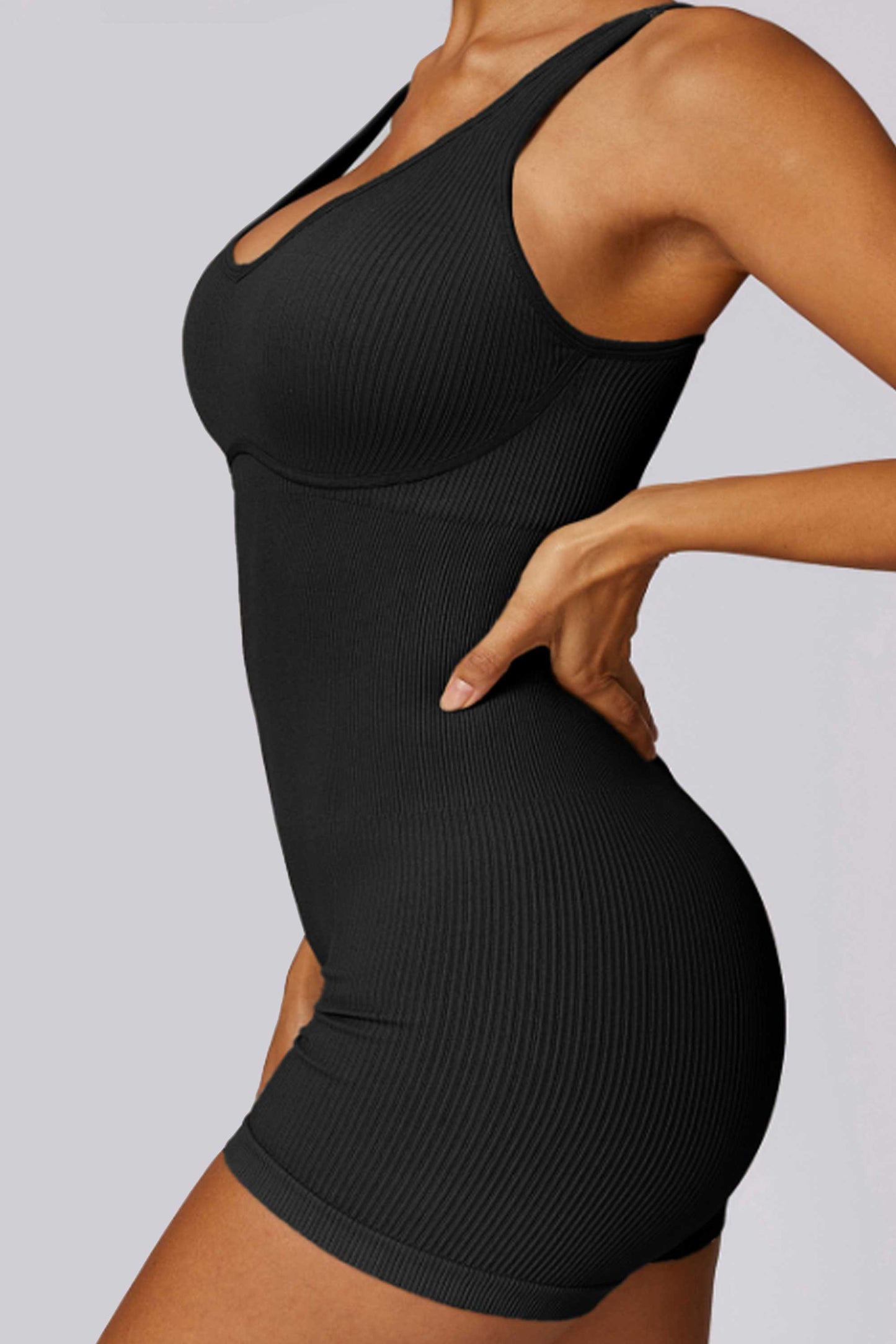 HR7591 High-intensity seamless one-piece yoga suit with spiral elastic for back beauty and fitness