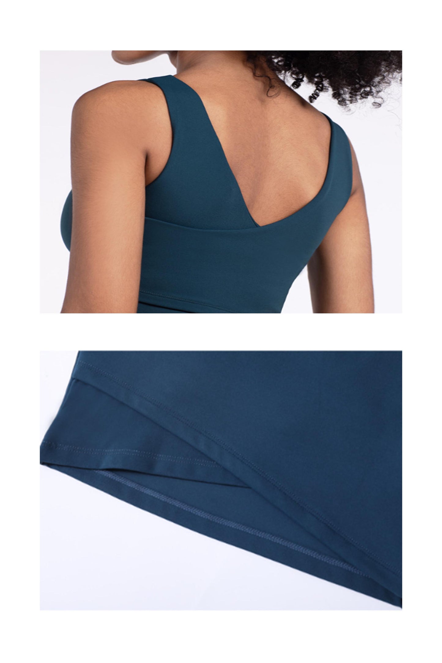 WX1235-NULS Sujetador deportivo integrado con cuello en V color carne, hombros anchos, parte de atrás bonita, ropa interior push-up, chaleco deportivo para Yoga para mujer