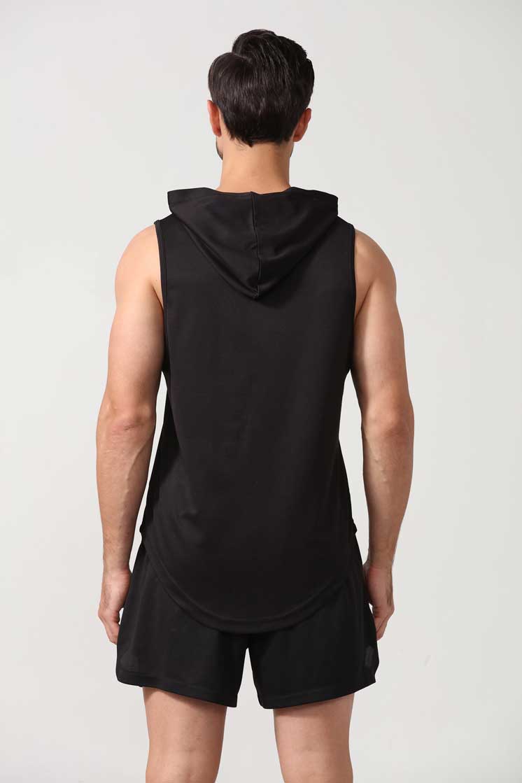 HRBX002-Summer new sports vest men quick-drying loose shoulder fitness men's basketball training hooded fitness vest men