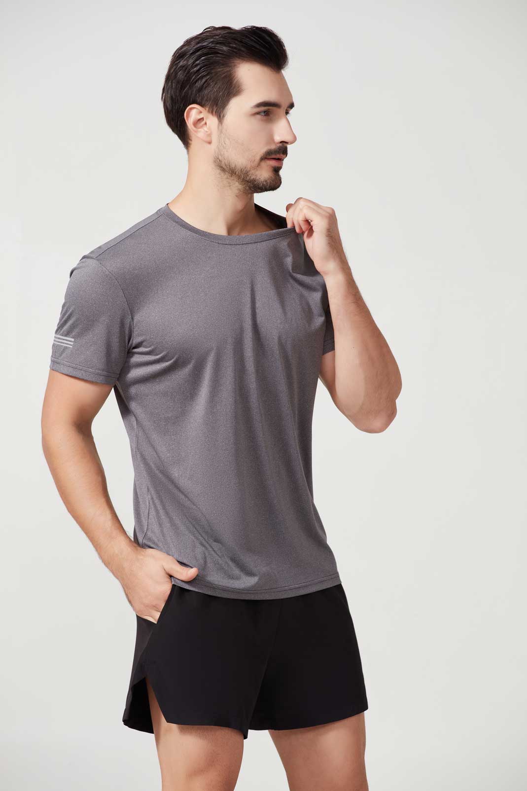 HRDT1004-Sports quick-drying T-shirt, outdoor running leisure short-sleeved cross-border loose fitness short-sleeved shirt.