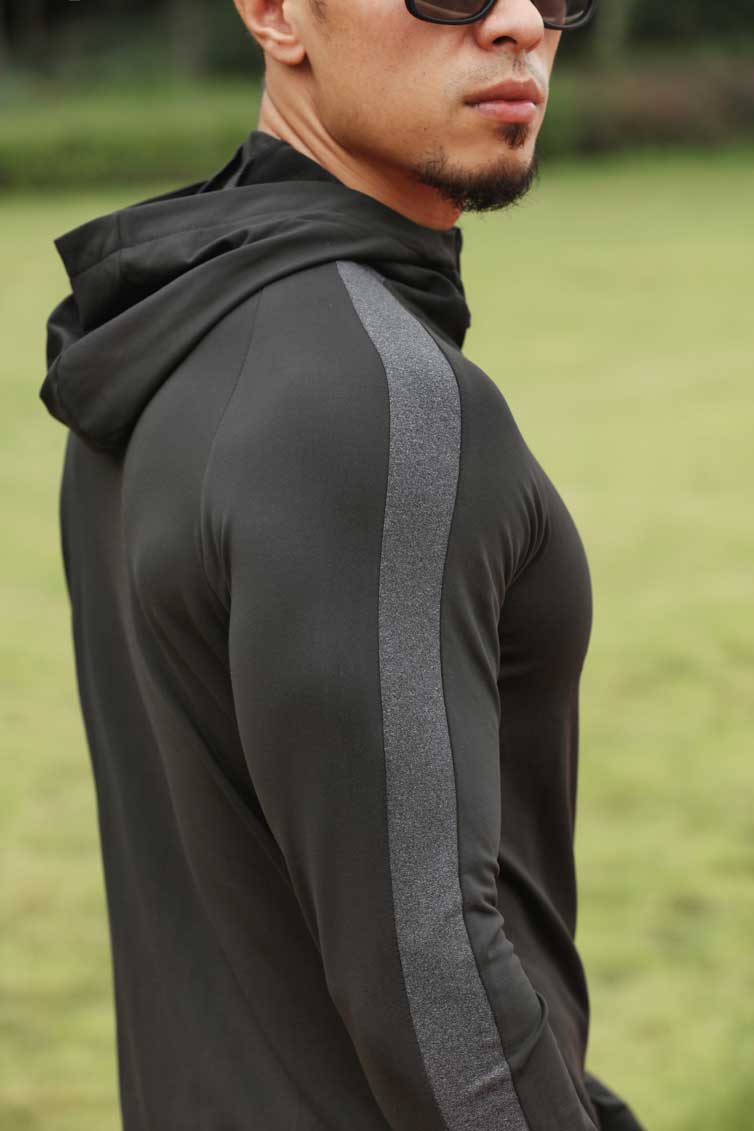 HRYT1002-Sports coat Men's running basketball training long sleeve hoodie autumn winter warm outdoor fitness coat