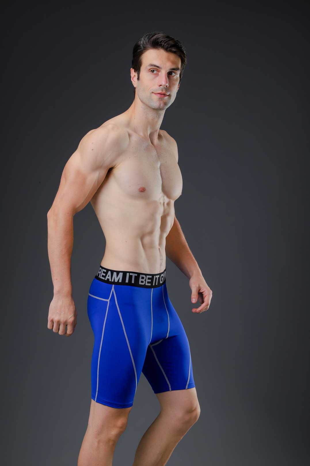 HRG1012-Men's tight-fitting sports shorts, cross-border running fitness shorts, basketball base layer training quick-drying compression pants