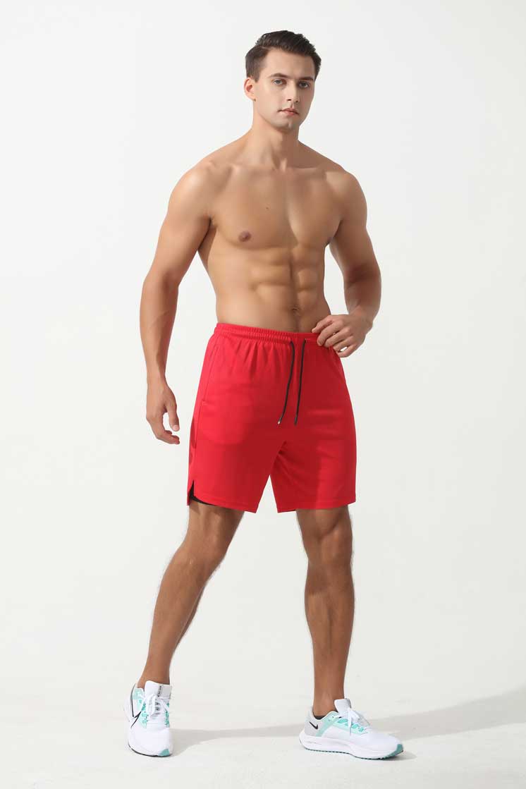 HRDK22007-Summer double-layer fitness shorts, cross-border new product quick-drying sports shorts, fake two-piece inner lining printed swim trunks for men