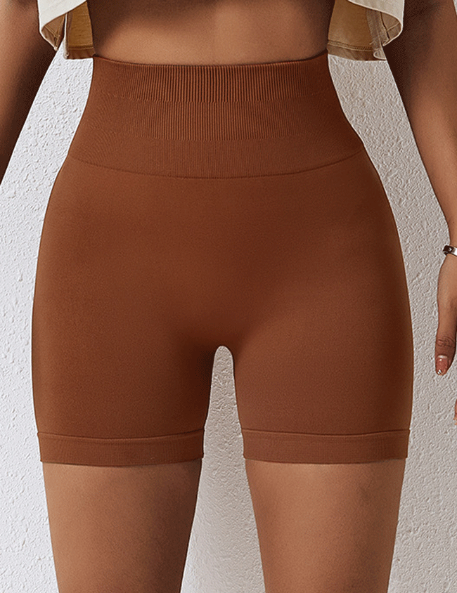 HR6363-European and American seamless yoga shorts, high-waisted fitness pants, tight running shorts for women